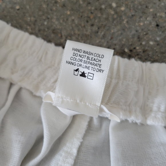 🍒White Cropped Cotton Pants - Picture 7 of 8